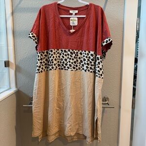 Umgee V-Neck Color Block Dress
